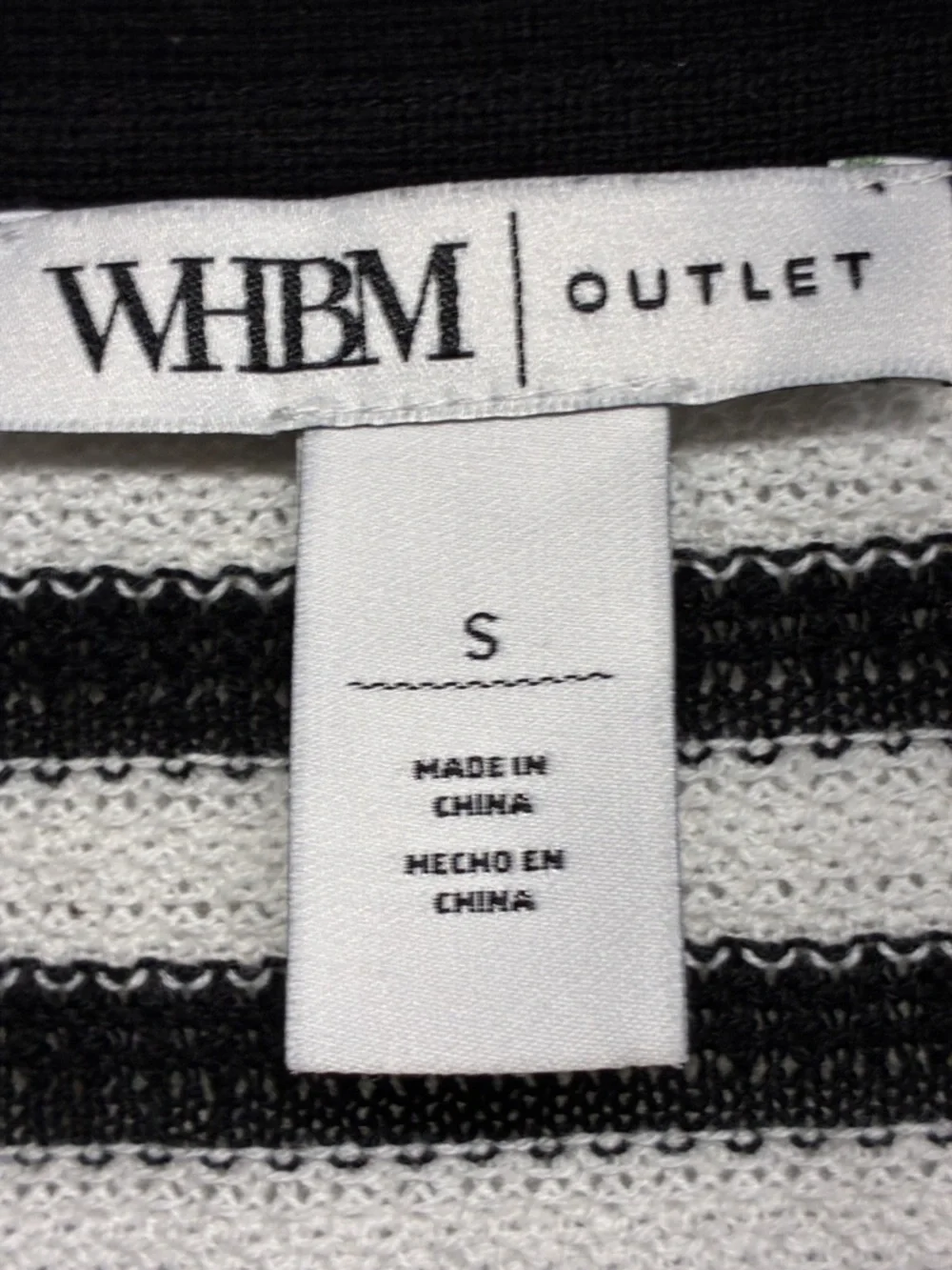 White House Black Market Black White Striped V Neck Sweater Women’s Small